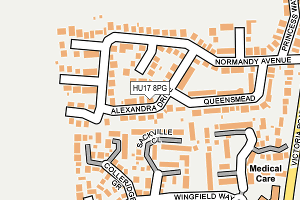 HU17 8PG map - OS OpenMap – Local (Ordnance Survey)