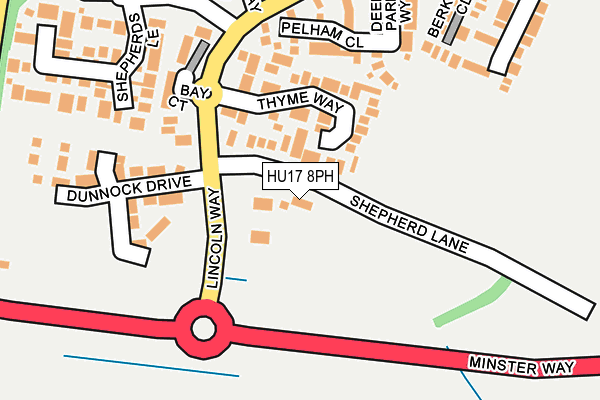 HU17 8PH map - OS OpenMap – Local (Ordnance Survey)