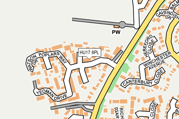 HU17 8PL map - OS OpenMap – Local (Ordnance Survey)
