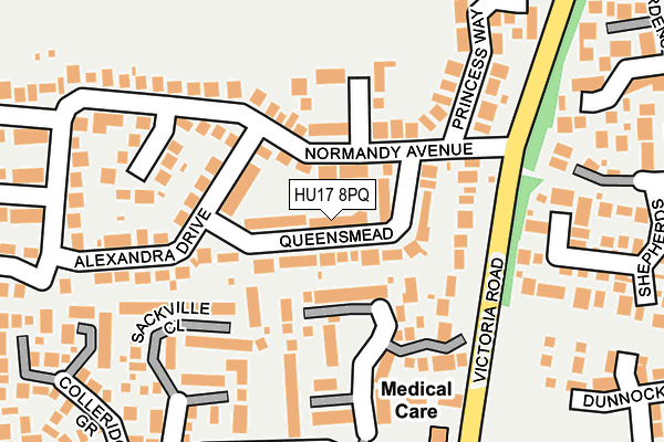 HU17 8PQ map - OS OpenMap – Local (Ordnance Survey)
