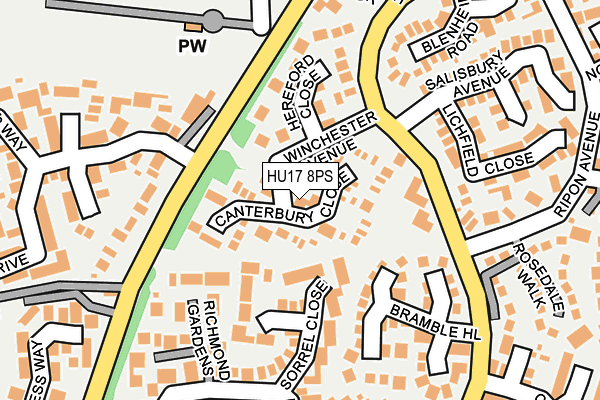 HU17 8PS map - OS OpenMap – Local (Ordnance Survey)