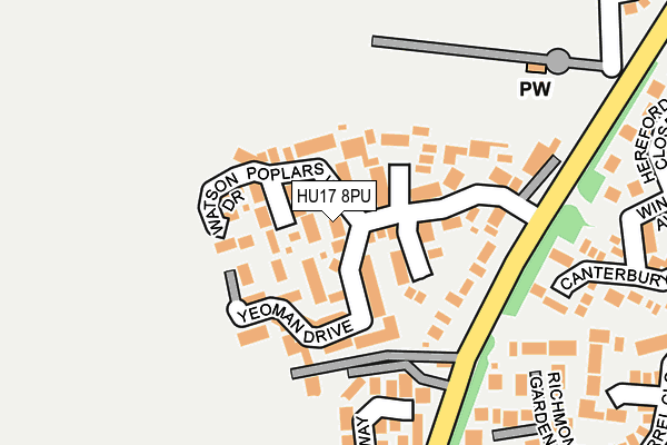 HU17 8PU map - OS OpenMap – Local (Ordnance Survey)
