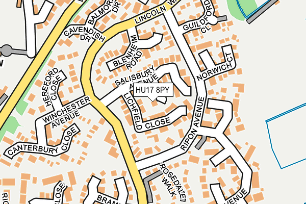 HU17 8PY map - OS OpenMap – Local (Ordnance Survey)