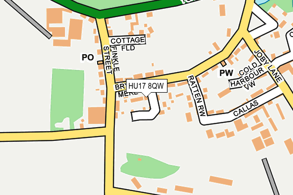 HU17 8QW map - OS OpenMap – Local (Ordnance Survey)