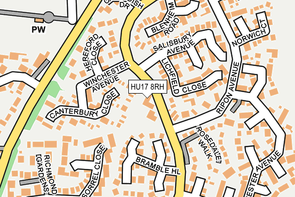 HU17 8RH map - OS OpenMap – Local (Ordnance Survey)