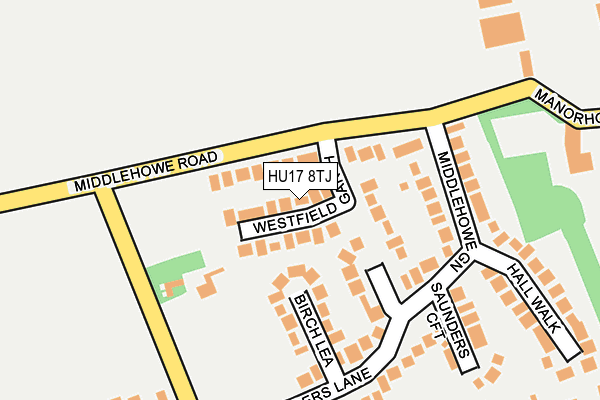 HU17 8TJ map - OS OpenMap – Local (Ordnance Survey)