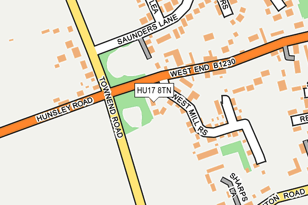 HU17 8TN map - OS OpenMap – Local (Ordnance Survey)