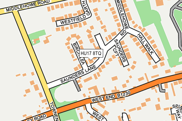 HU17 8TQ map - OS OpenMap – Local (Ordnance Survey)