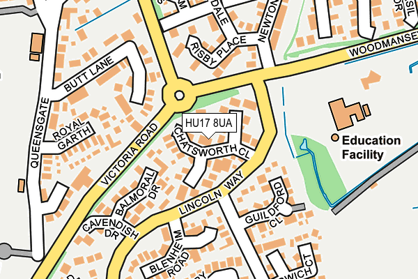 HU17 8UA map - OS OpenMap – Local (Ordnance Survey)