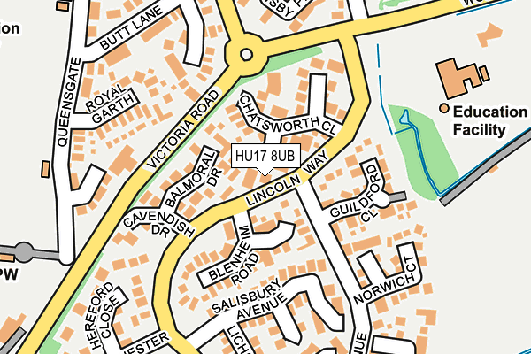HU17 8UB map - OS OpenMap – Local (Ordnance Survey)