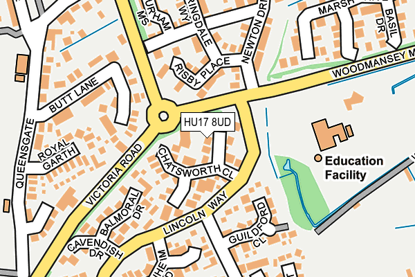 HU17 8UD map - OS OpenMap – Local (Ordnance Survey)