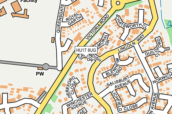 HU17 8UG map - OS OpenMap – Local (Ordnance Survey)