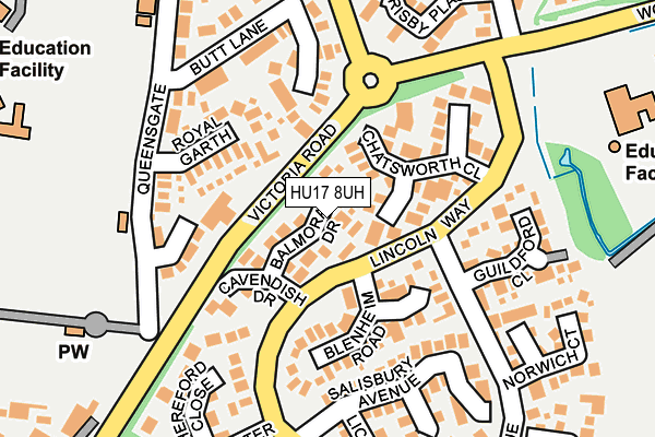 HU17 8UH map - OS OpenMap – Local (Ordnance Survey)