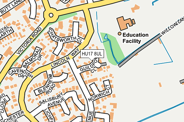 HU17 8UL map - OS OpenMap – Local (Ordnance Survey)