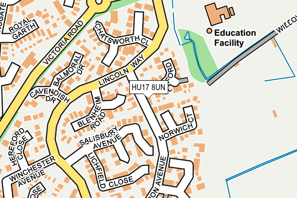 HU17 8UN map - OS OpenMap – Local (Ordnance Survey)