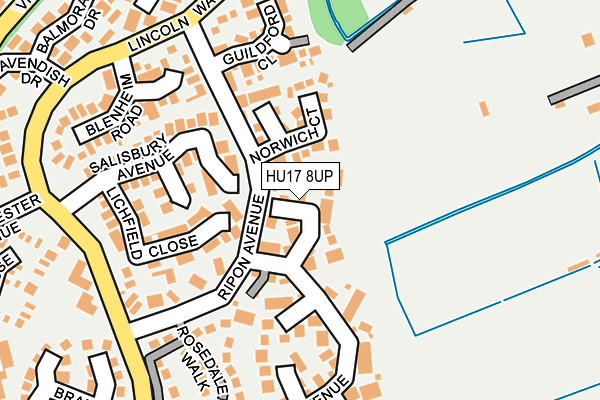 HU17 8UP map - OS OpenMap – Local (Ordnance Survey)