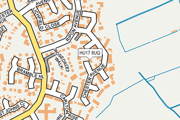 HU17 8UQ map - OS OpenMap – Local (Ordnance Survey)