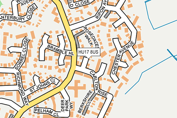 HU17 8US map - OS OpenMap – Local (Ordnance Survey)