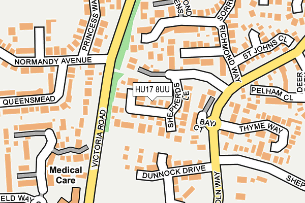 HU17 8UU map - OS OpenMap – Local (Ordnance Survey)