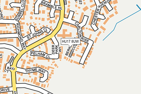 HU17 8UW map - OS OpenMap – Local (Ordnance Survey)