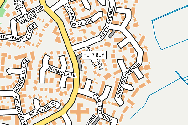 HU17 8UY map - OS OpenMap – Local (Ordnance Survey)