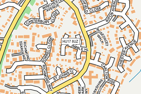 HU17 8UZ map - OS OpenMap – Local (Ordnance Survey)