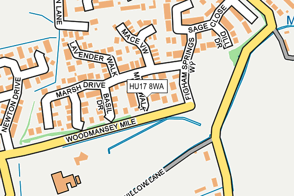 HU17 8WA map - OS OpenMap – Local (Ordnance Survey)