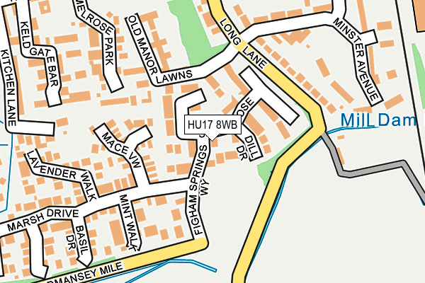 HU17 8WB map - OS OpenMap – Local (Ordnance Survey)