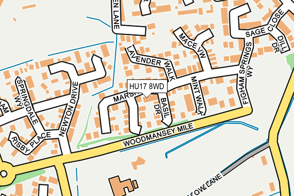 HU17 8WD map - OS OpenMap – Local (Ordnance Survey)