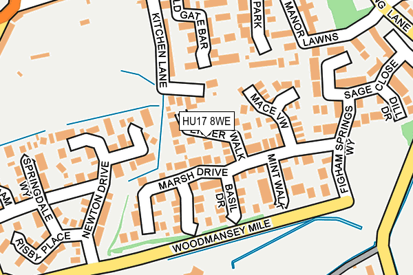 HU17 8WE map - OS OpenMap – Local (Ordnance Survey)