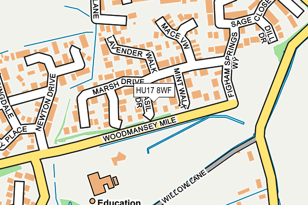 HU17 8WF map - OS OpenMap – Local (Ordnance Survey)