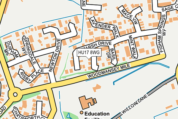 HU17 8WG map - OS OpenMap – Local (Ordnance Survey)