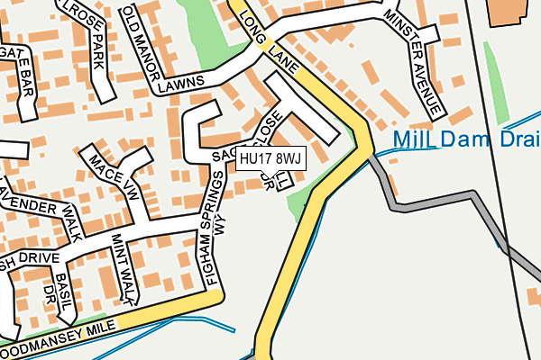 HU17 8WJ map - OS OpenMap – Local (Ordnance Survey)