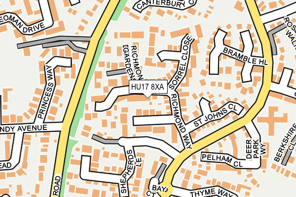 HU17 8XA map - OS OpenMap – Local (Ordnance Survey)
