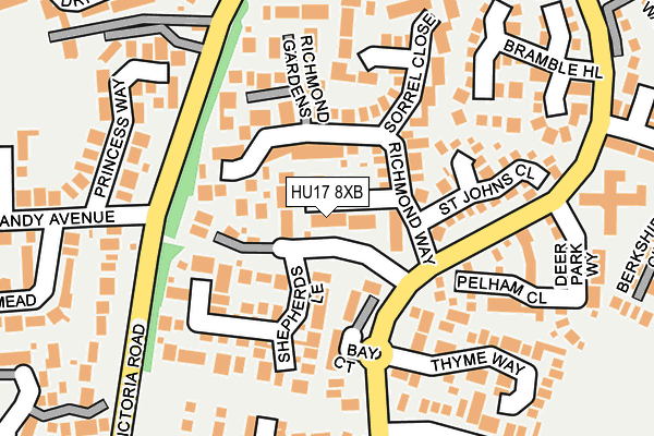 HU17 8XB map - OS OpenMap – Local (Ordnance Survey)