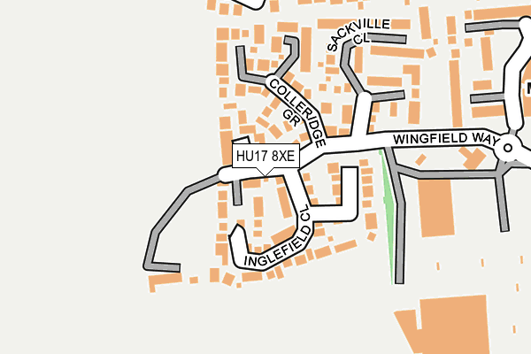 HU17 8XE map - OS OpenMap – Local (Ordnance Survey)