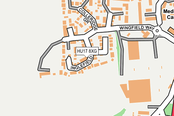 HU17 8XG map - OS OpenMap – Local (Ordnance Survey)