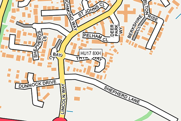 HU17 8XH map - OS OpenMap – Local (Ordnance Survey)