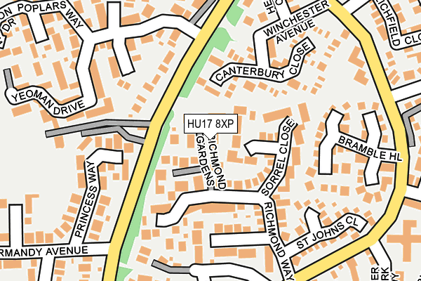 HU17 8XP map - OS OpenMap – Local (Ordnance Survey)