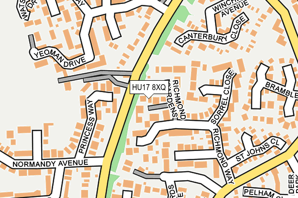 HU17 8XQ map - OS OpenMap – Local (Ordnance Survey)