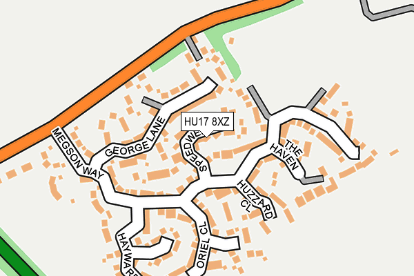 HU17 8XZ map - OS OpenMap – Local (Ordnance Survey)