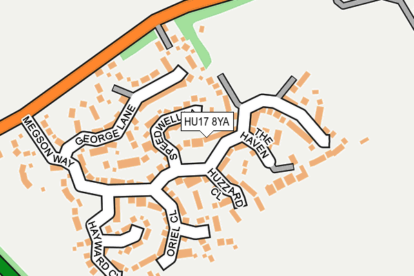 HU17 8YA map - OS OpenMap – Local (Ordnance Survey)