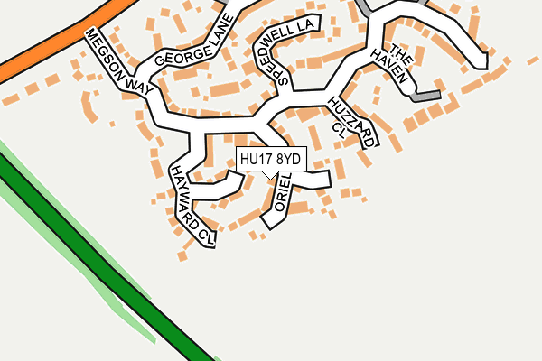 HU17 8YD map - OS OpenMap – Local (Ordnance Survey)
