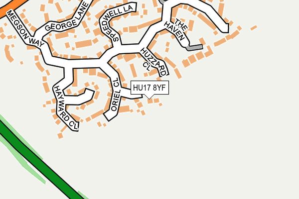 HU17 8YF map - OS OpenMap – Local (Ordnance Survey)