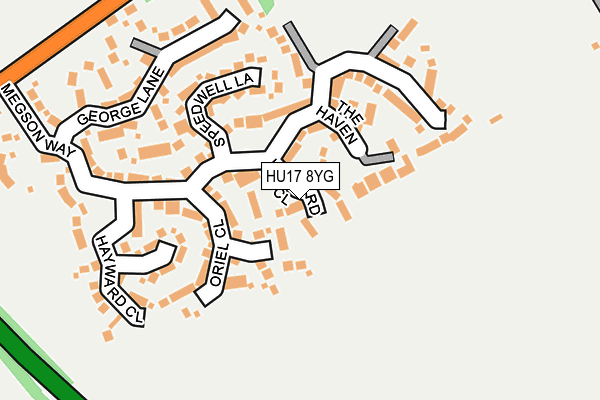 HU17 8YG map - OS OpenMap – Local (Ordnance Survey)