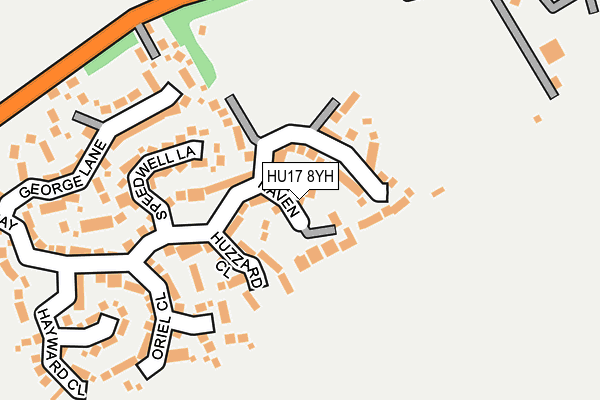 HU17 8YH map - OS OpenMap – Local (Ordnance Survey)