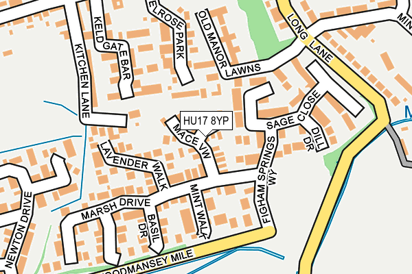 HU17 8YP map - OS OpenMap – Local (Ordnance Survey)