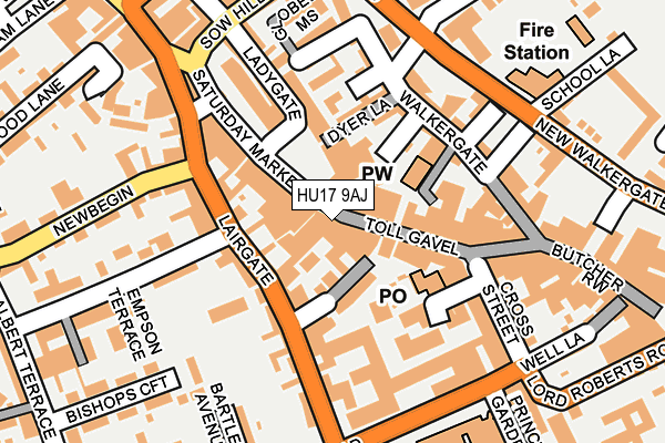 HU17 9AJ map - OS OpenMap – Local (Ordnance Survey)
