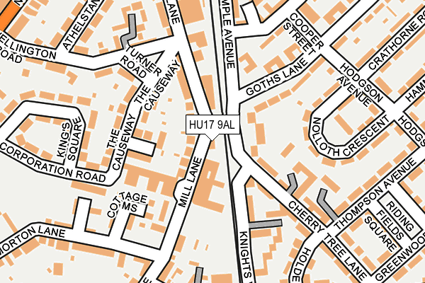 HU17 9AL map - OS OpenMap – Local (Ordnance Survey)
