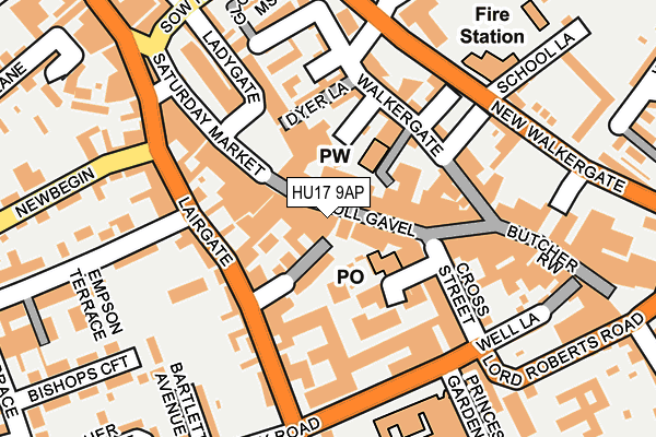 HU17 9AP map - OS OpenMap – Local (Ordnance Survey)
